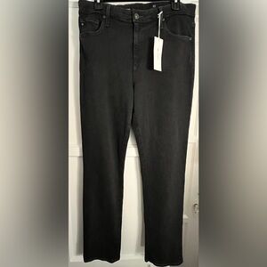 NWT AG Jeans Adriano Goldschmied Mari High-Rise Slim Straight Black Jeans 32